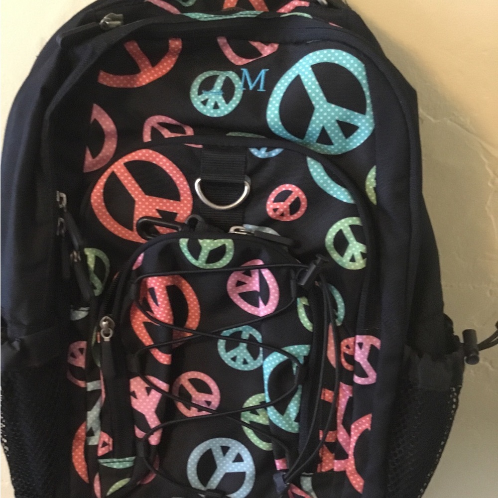 Pottery Barn Colorful Peace Sign Backpack - Picture 2 of 11